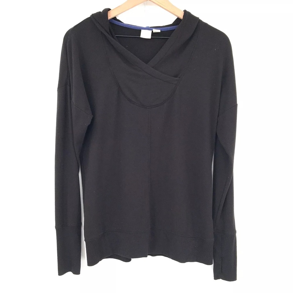 🆕 Deep Gray Hoodie w/ Cute Wrap Neckline